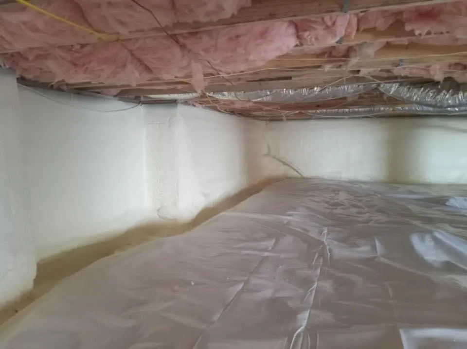 Crawl space encapsulation with closed-cell spray foam for Attic Insulation in Lilburn